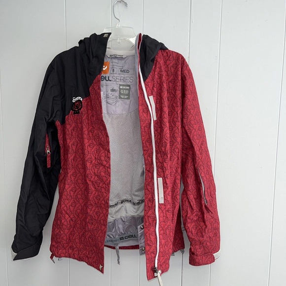 Ride Snowboards Women's Cell 5 Series Jacket Size Medium Red And Black‎ Hooded - Picture 8 of 8